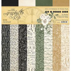 Graphic 45 P.S. I Love You Patterns & Solids 12"x12" Paper Pack 4502642