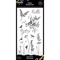 Arden Creative Studio Maker Series Fine Ferns 4"x8" Clear Stamp Set ACSCS0030