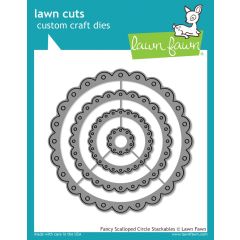 Lawn Fawn Cuts Fancy Scalloped Circle Universal Custom Craft Cutting Dies LF1321