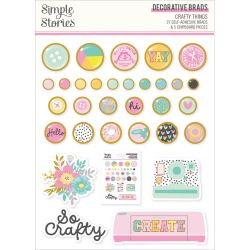 Simple Stories Crafty Things Self-Adhesive Brads & Chipboard Pieces 22528