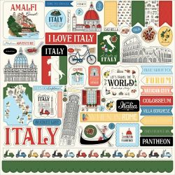 Carta Bella Italy 12"x12" Die-cut Cardstock Element Stickers CBI472014