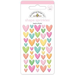 Doodlebug Butterfly Kisses Hearts A-Flutter Shape Sprinkles 8775