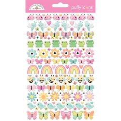 Doodlebug Butterfly Kisses Puffy Icon Stickers 8787