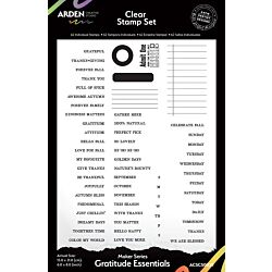 Arden Creative Studio Maker Series Gratitude Essentials 6"x8" Clear Stamp Set ACSCS0039
