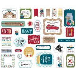 Echo Park Farmer's Market Ephemera Die Cut Cardstock Pieces FM248024