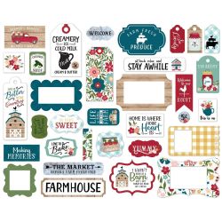 Echo Park Farmer's Market Frames & Tags Ephemera Die Cut Cardstock Pieces FM248025
