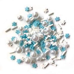 Buttons Galore & More Sprinkletz Pearly Snowflakes Mixed Embellishment Pack NK152